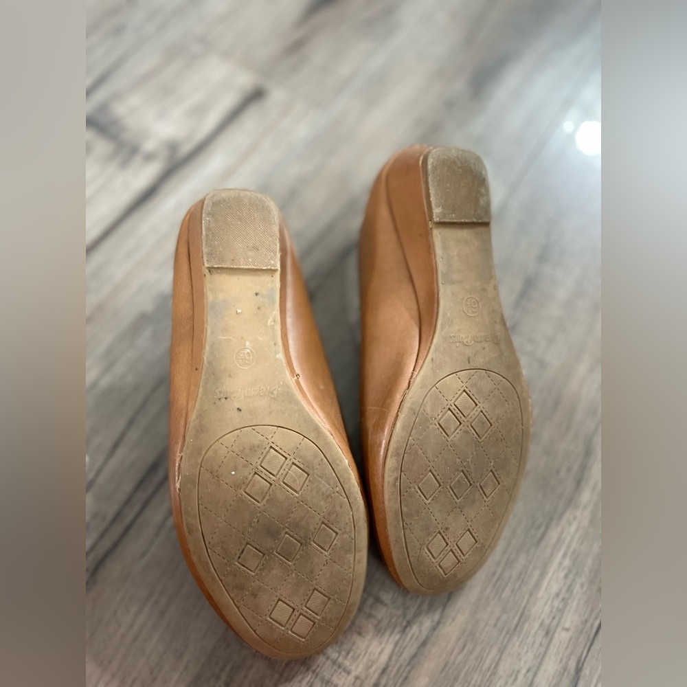 Tan wedge heels